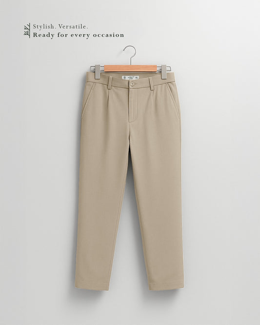 بنطلون قماش رجالي بقصّة مُخصّصة - بيج