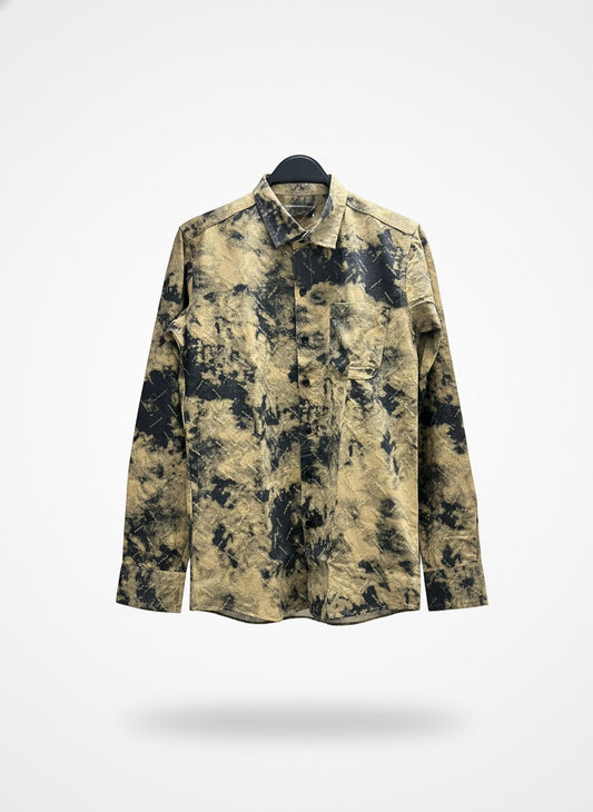 Camouflage-patterned shirt on a white background