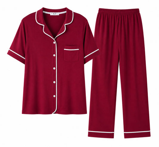 Woman's Classic Pajamas - burgundy