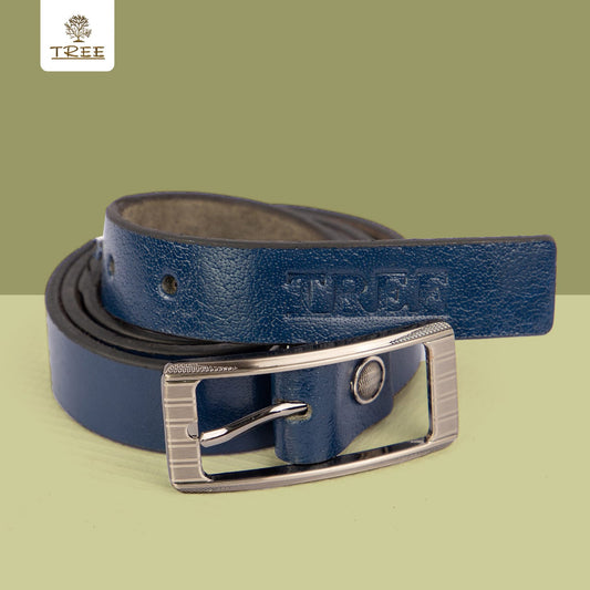 Men's leather belt 2.5 cm - Dark Blue