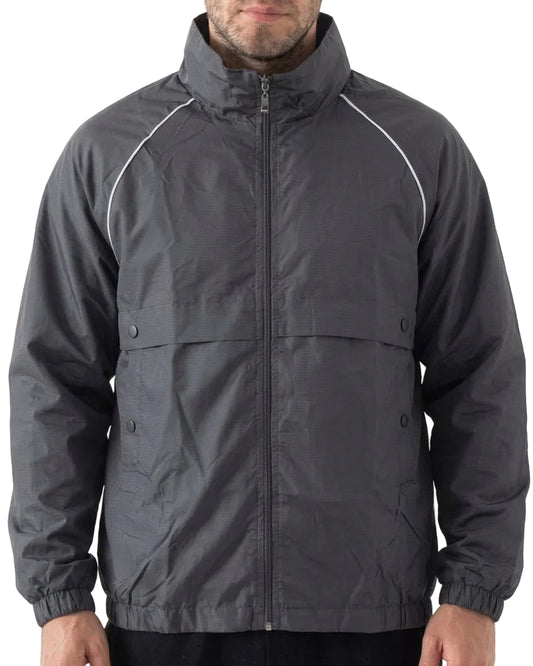 Men's Waterproof Full-Zip Jacket Dark Grey