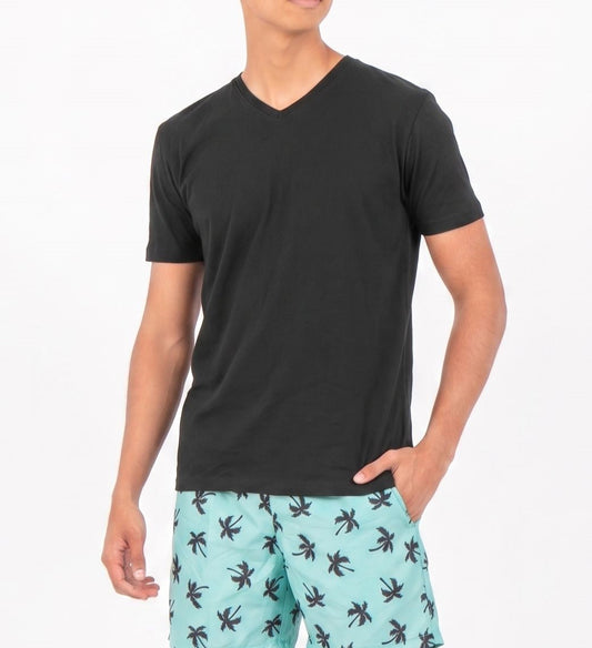 Men's Basic V-Neck T-Shirt - 100% Cotton - Black