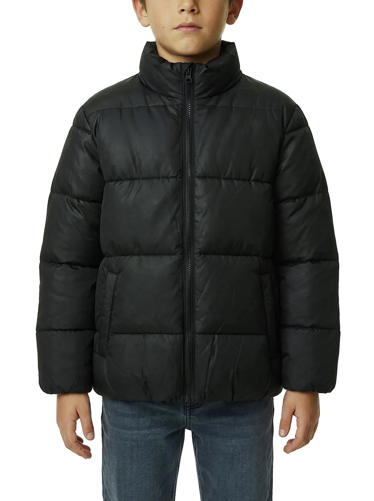 Boys' waterproof puffer jacket black - TREE
