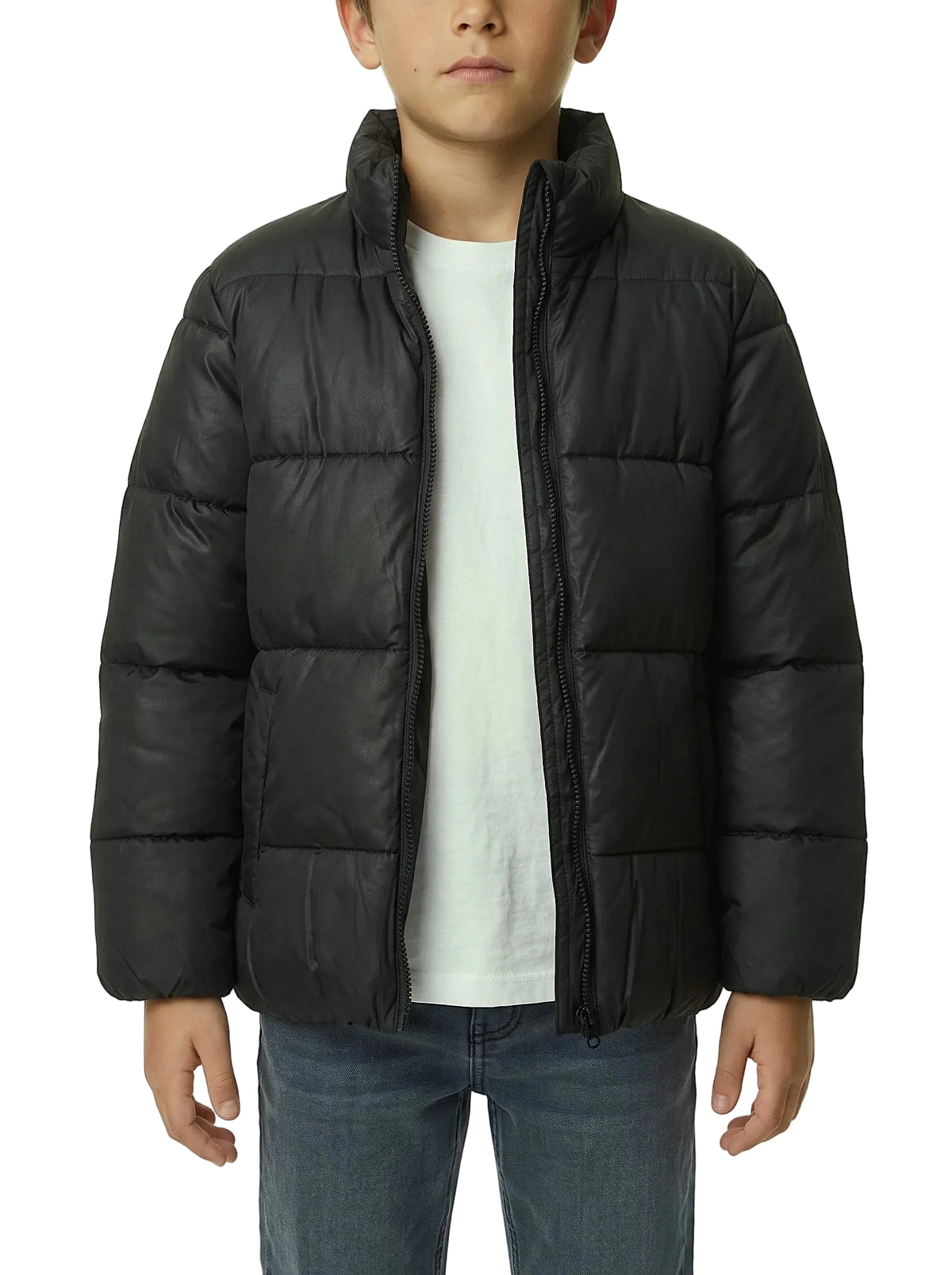 Boys' waterproof puffer jacket black - TREE