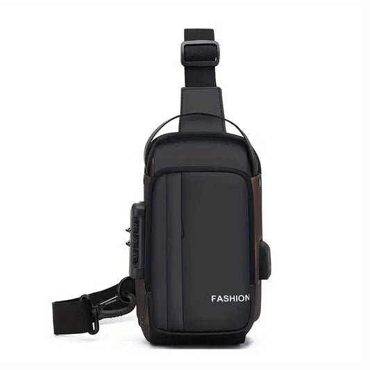 Men's waterproof crossbody bags- Black Gold