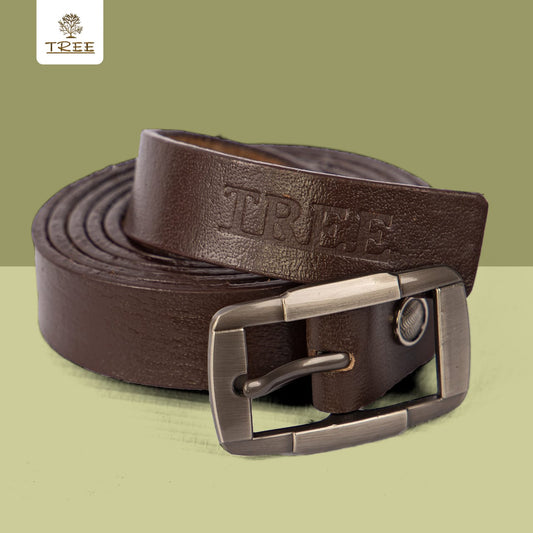 Men's leather belt 2.5 cm - Brown