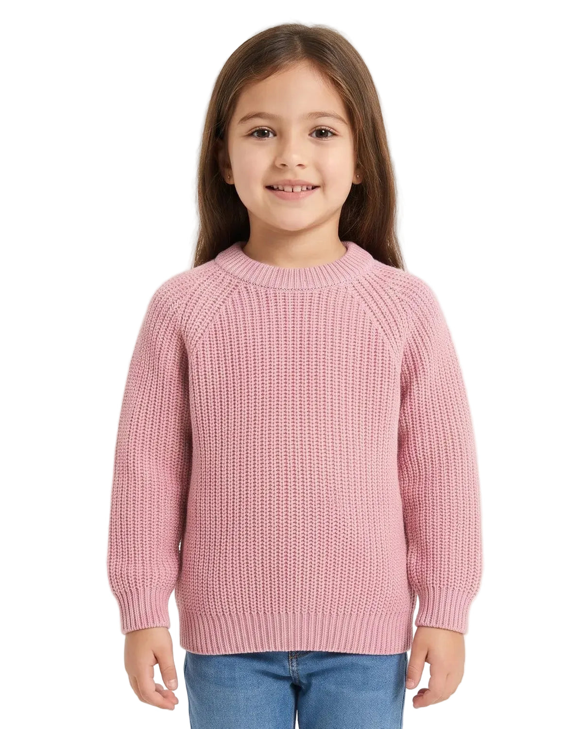 Girls' ribbed knit sweater pink - TREE