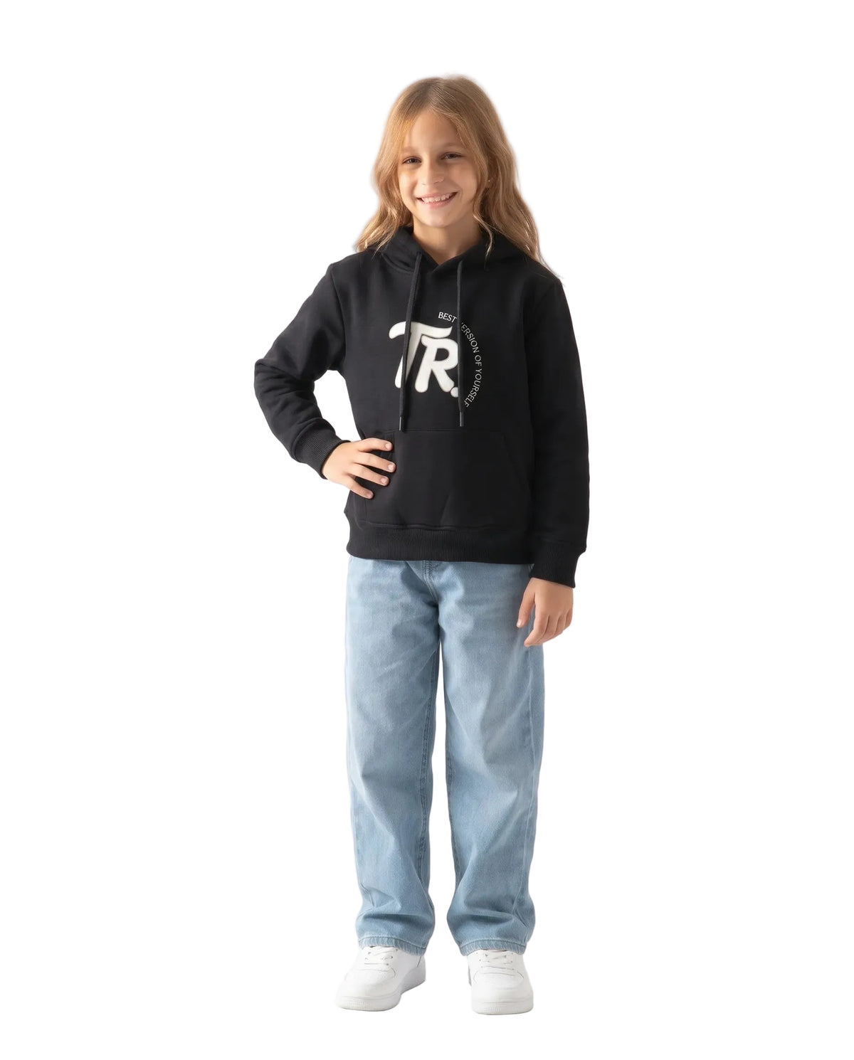 Girls' printed graphic hoodie - TREE