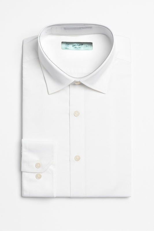 White dress shirt with a collar on a white background