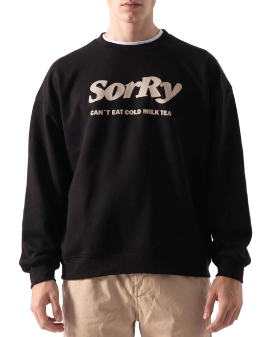 Men's black printed crewneck sweatshirt - TREE