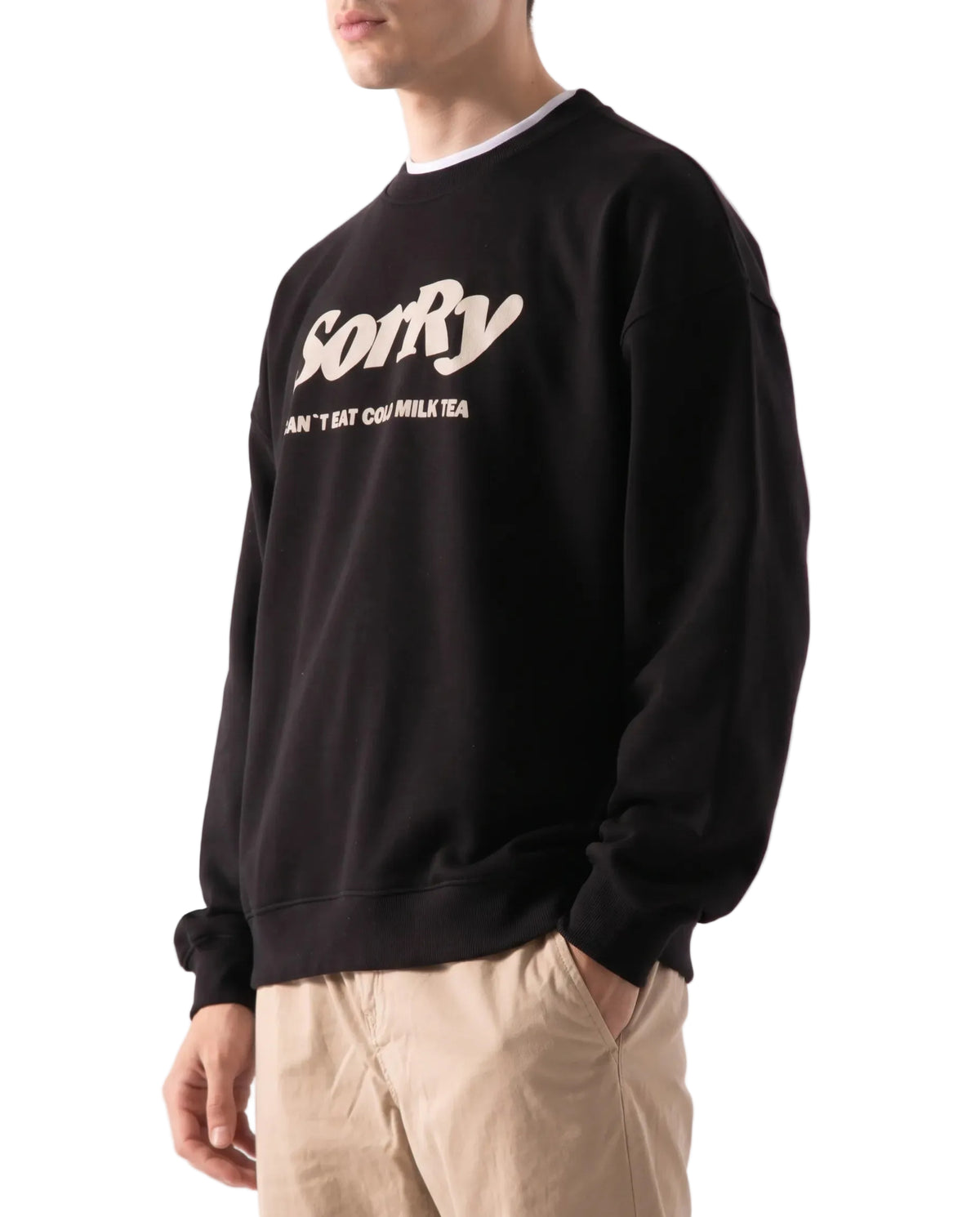 Men's black printed crewneck sweatshirt - TREE