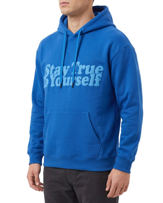 Men's oversized printed hoodie blue - TREE