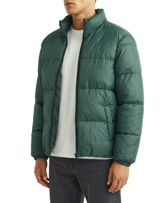 Men's waterproof puffer jacket olive - TREE