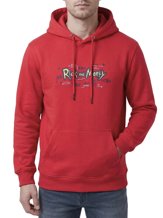 Men's oversized printed hoodie red - TREE