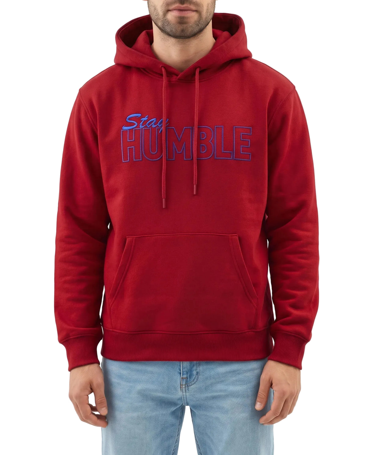 Men's oversized printed hoodie red - TREE
