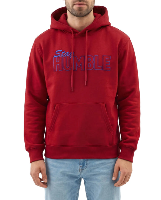 Men's oversized printed hoodie red - TREE