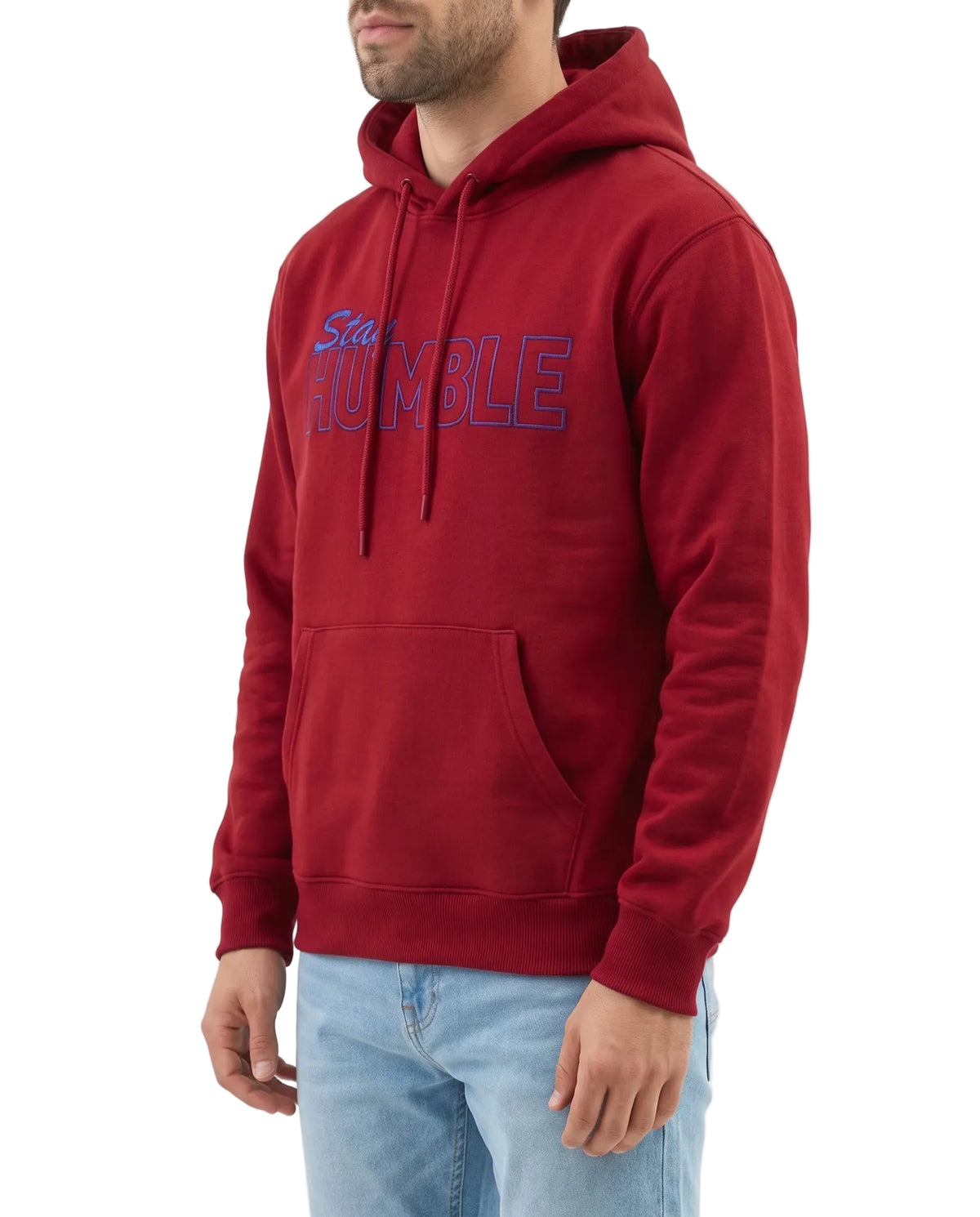 Men's oversized printed hoodie red - TREE