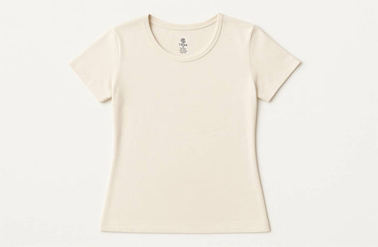 Women's Basic half-sleeve T-shirt - Off White