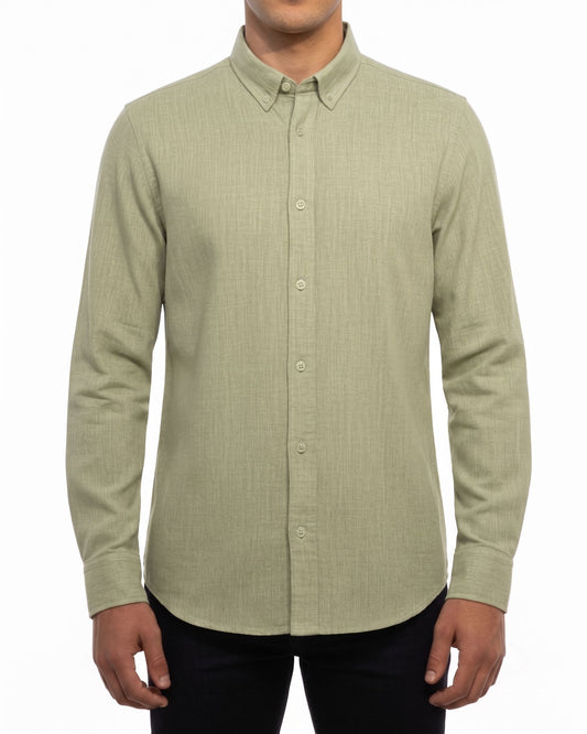 Men's Solid Long Sleeve Casual Shirt