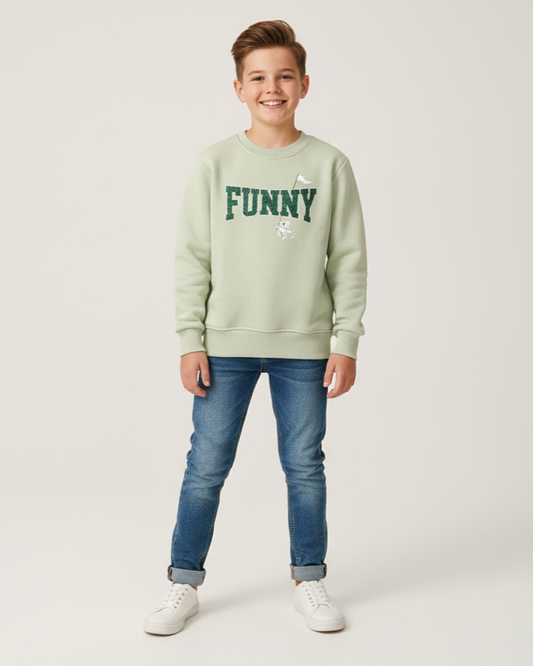 Boy`s Printed Sweatshirt Round
