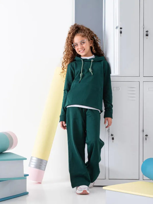 Girl's sweatshirt Hoodie Summer Milton - Olive