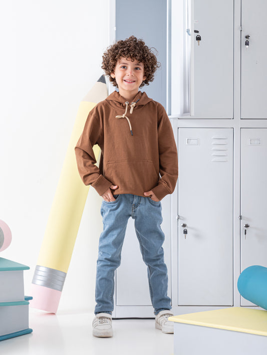 Boy's sweatshirt Hoodie Summer Milton - Brown