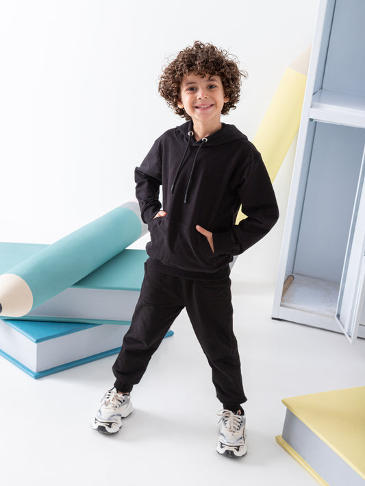 Boy's sweatshirt Hoodie Summer Milton - Black