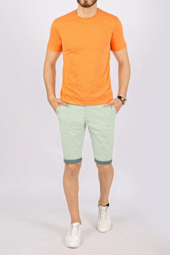 Men’s T-Shirt Basic Cotton Round Neck Orange