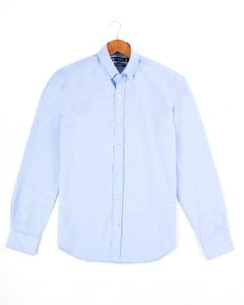 Men's Oxford Shirt With Sleeves - Light Blue