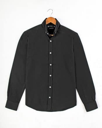 Men's Oxford Shirt With Sleeves - Black