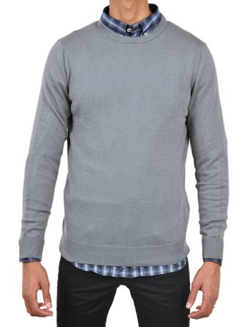 Men's pullover Basic Round Neck - Gray