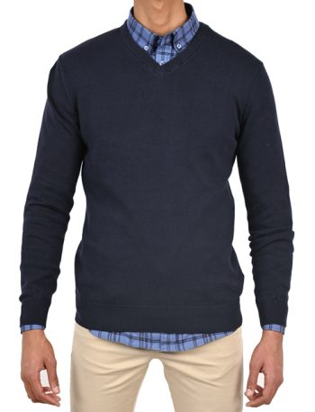 Men’s pullover Basic V-Neck – Dark Blue