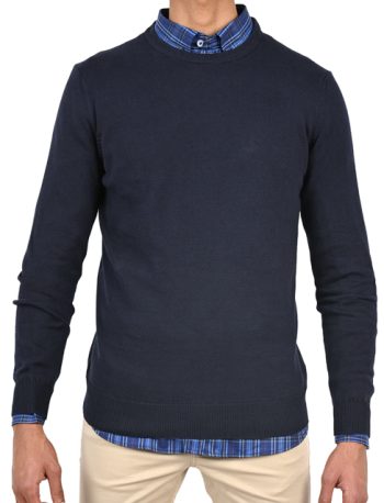 Men's pullover Basic Round Neck - Dark Blue