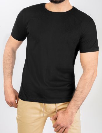 Men's T-Shirt Basic Fashion Round Neck Black