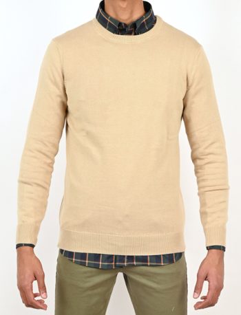 Men's pullover Basic Round Neck - Biege