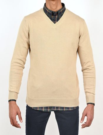 Men’s pullover Basic V-Neck – Beige